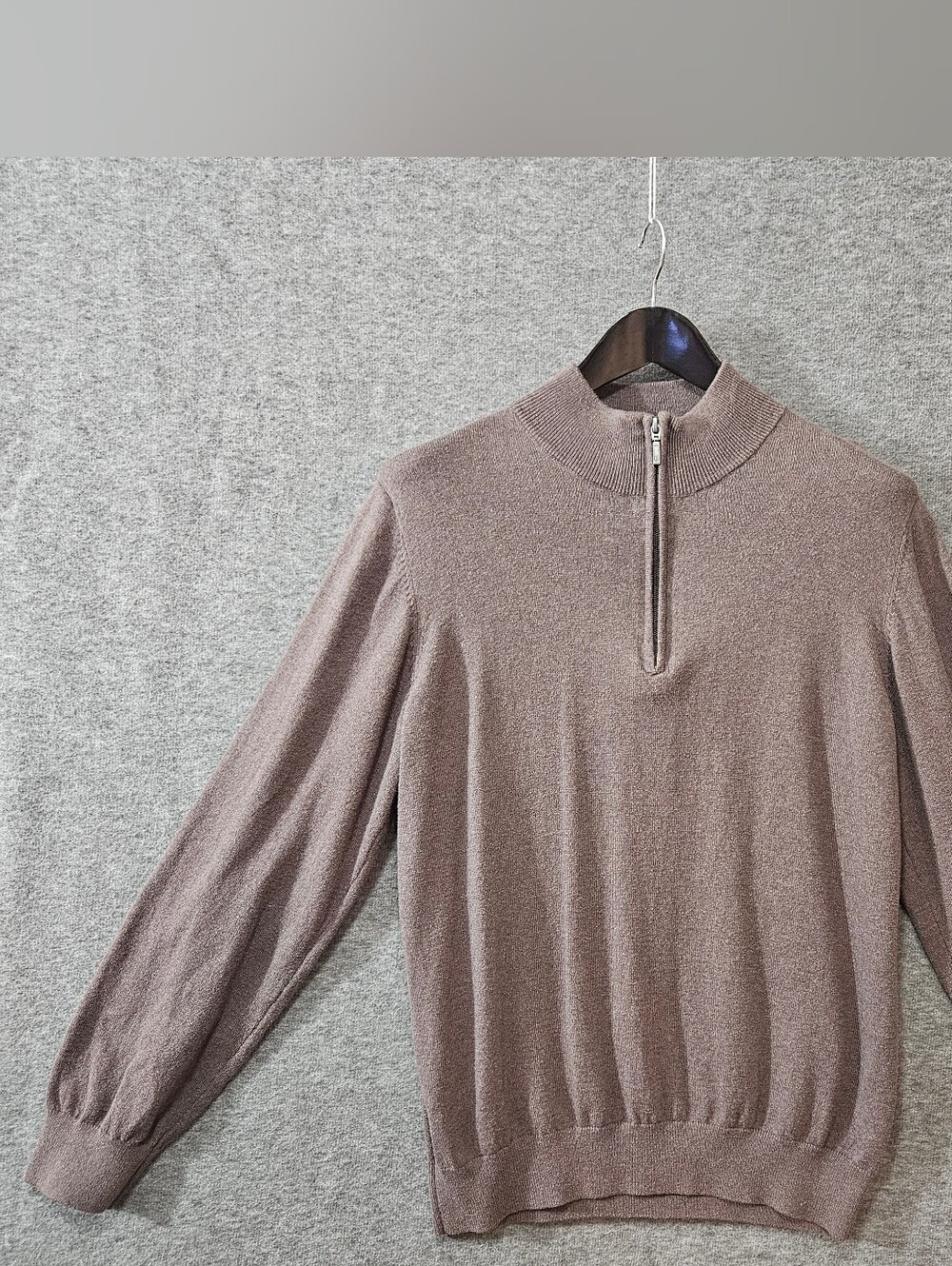 L.L. Bean Half-Zip Chocolate Brown Sweater Men's Size Large